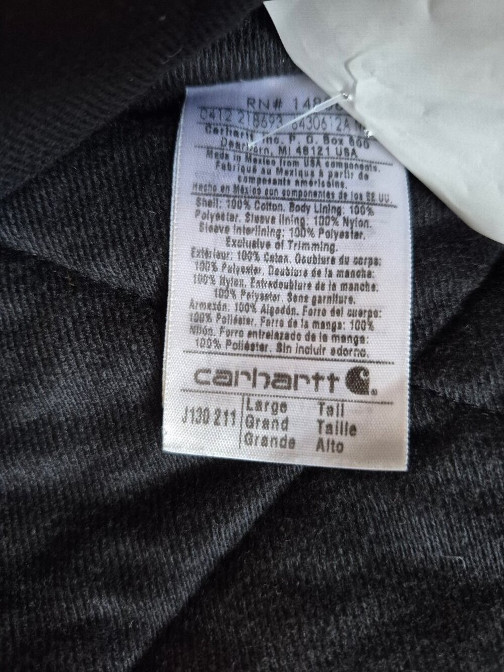Men's Carhartt J130 Sandstone Cotton Duck Active Jacket Large Tall - Picture 11 of 14